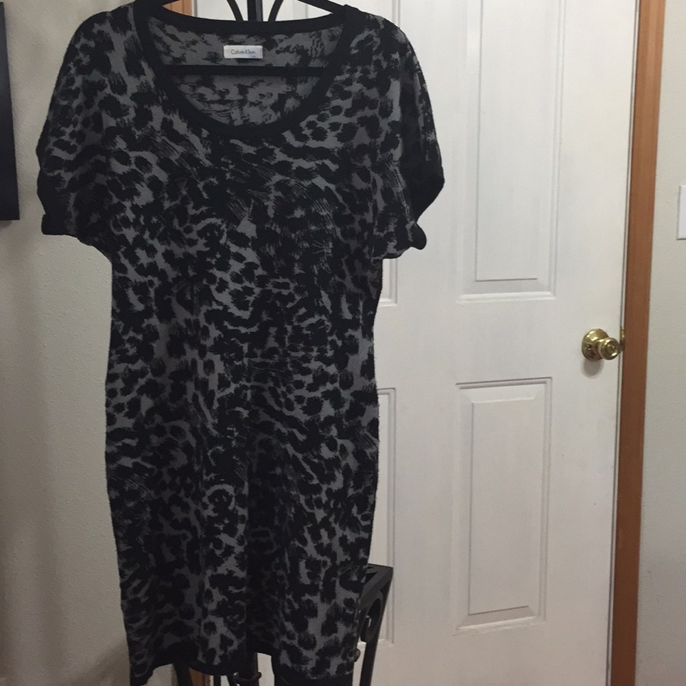 Calvin Klein Animalprint Sweater Dress.
